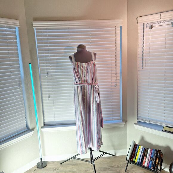 Joules Size 14 Sleeveless Button Up Striped Dress - Picture 1 of 10